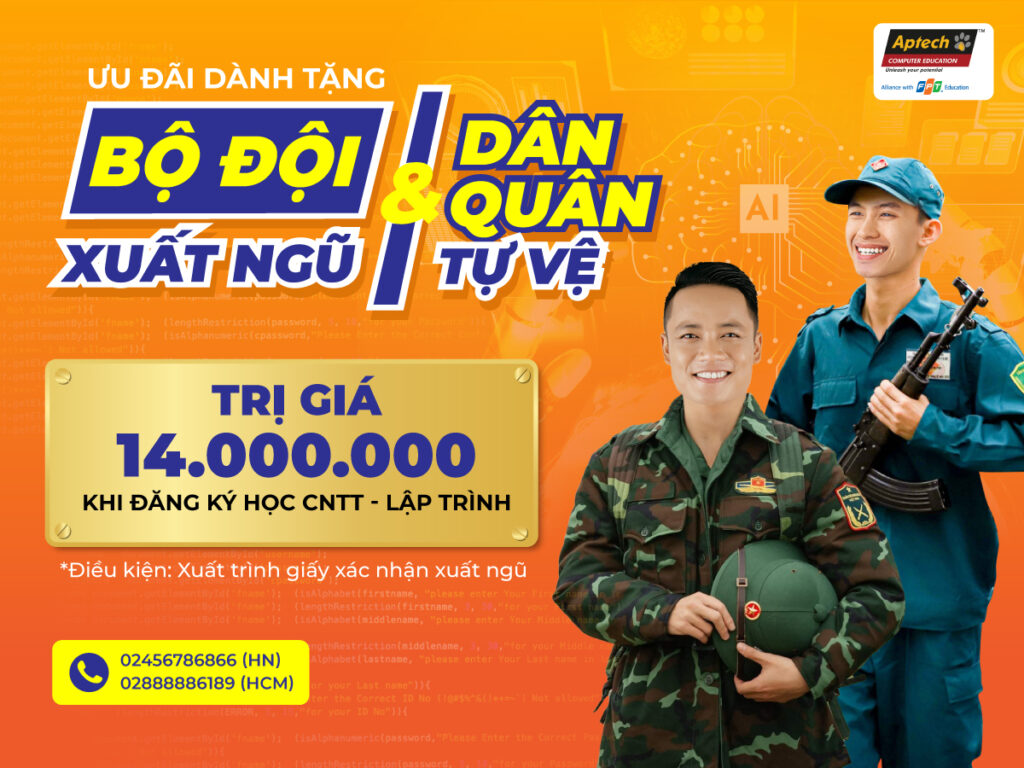 Đặc quyền tặng “Bộ Đội Xuất Ngũ & Dân Quân Tự Vệ”: Rời thao trường – Lên đường học code