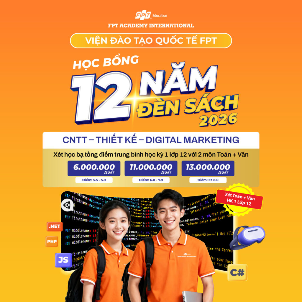 HỌC BỔNG 12 NĂM ĐÈN SÁCH 2026